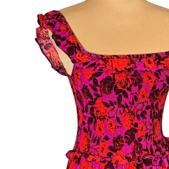 Anthropologie Abel the Label PurpleReign Tiered Maxi Dress Sz.XS Purple Floral - Picture 4 of 15